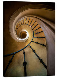 Canvas print Golden spiral staircase