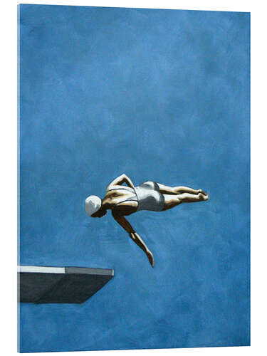 Acrylic print Diver in dark sky