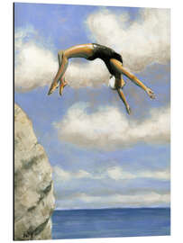 Magnettafel Kunstspringen vom Felsen