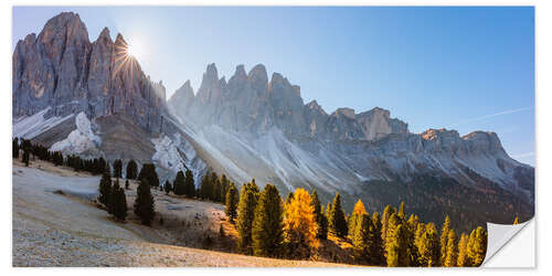 Autocolante decorativo Odle group at sunrise, South Tyrol, Italy