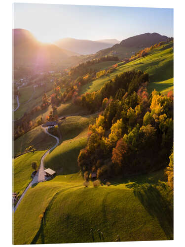 Akrylglastavla Autumn in the valley, South Tyrol, Italy