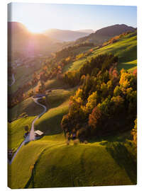 Canvas print Autumn in the valley, South Tyrol, Italy