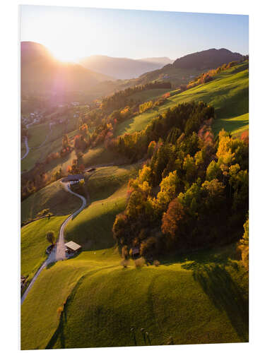 Foam board print Autumn in the valley, South Tyrol, Italy