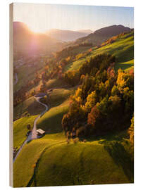 Cuadro de madera Otoño en el valle, Tirol del sur, Italia