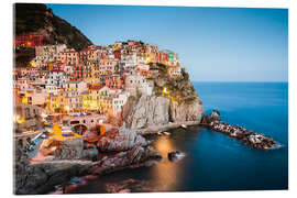 Acrylic print Manarola at night, Cinque Terre, Italy