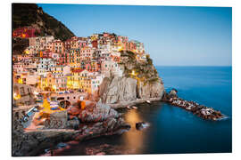 Tableau en aluminium Manarola le soir à Cinque Terre en Italie