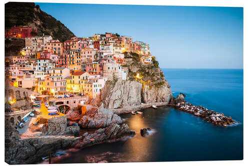 Canvas-taulu Manarola at night, Cinque Terre, Italy