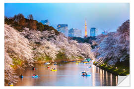 Vinilo para la pared Flor de río y cerezo en Tokio