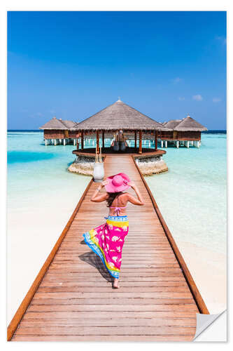 Naklejka na ścianę Woman in a luxury resort, Maldives