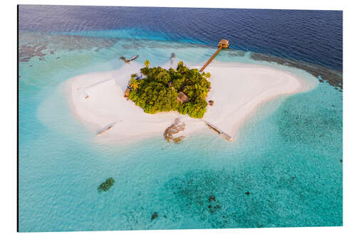 Aluminium print Aerial view of dream island in the Maldives