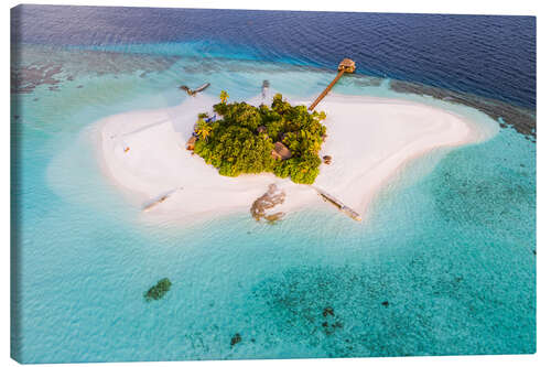 Canvastavla Aerial view of dream island in the Maldives