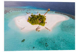 Quadro em PVC Aerial view of dream island in the Maldives