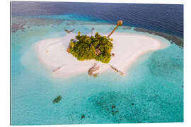 Gallery print Aerial view of dream island in the Maldives