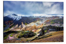 Cuadro de aluminio Landmannalaugar Montañas coloridas