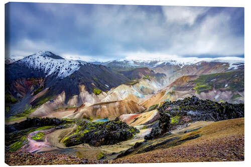 Leinwandbild Landmannalaugar Bunte Berge