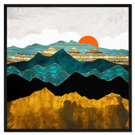 Gerahmter Kunstdruck Türkise Landschaft