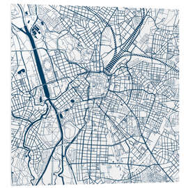 Tableau en PVC Plan de la ville de Leipzig