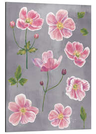 Aluminium print Japanese Anemones