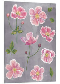 Foam board print Japanese Anemones