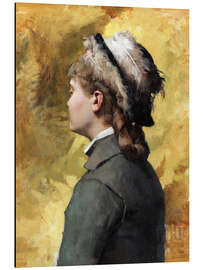 Magnettafel Junge Frau in Grau