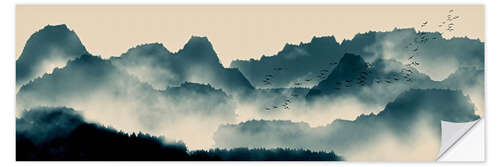 Wall sticker Flight over the mountains