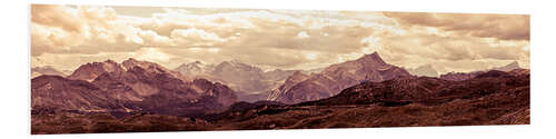 Foam board print Dolomites shrouded in bronze