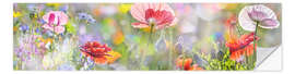 Wall sticker Tender poppy in pastel