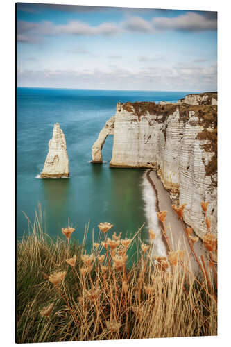 Aluminium print View of the cliffs of Etretat, France, Normandy