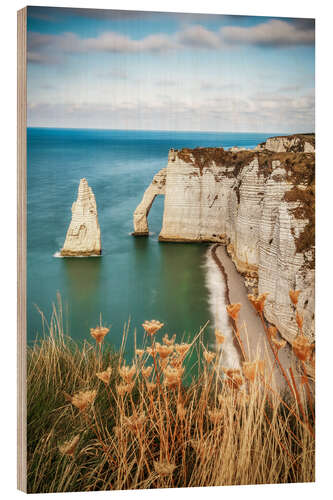 Quadro de madeira View of the cliffs of Etretat, France, Normandy