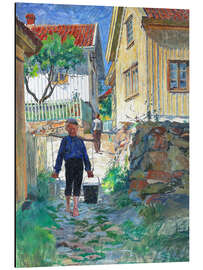 Magnettafel Junge holt Wasser