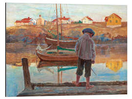 Magnettafel Junge auf dem Pier