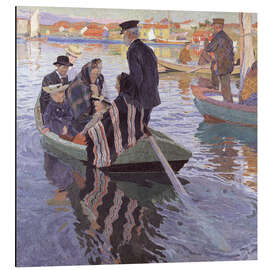 Magnettafel Kirchenbesucher in einem Boot