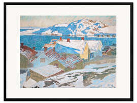 Gerahmter Kunstdruck Winterlandschaft am Kvarnberget