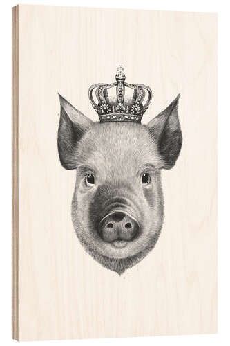 Tableau en bois Le roi cochon