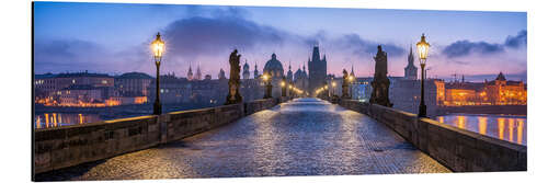 Aluminium print Panorama of the Charles Bridge in Prague, Czech Republic