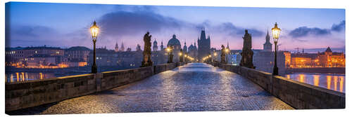 Leinwandbild Panorama der Karlsbrücke in Prag, Tschechische Republik