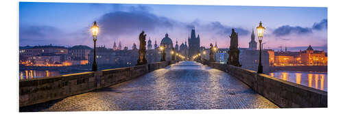 PVC-tavla Panorama of the Charles Bridge in Prague, Czech Republic