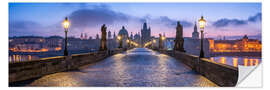 Naklejka na ścianę Panorama of the Charles Bridge in Prague, Czech Republic