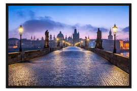 Gerahmter Kunstdruck Karlsbrücke in Prag, Tschechische Republik