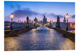 Foam board print Charles Bridge in Prague, Czech Republic