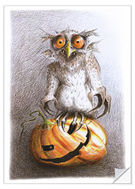 Naklejka na ścianę Old Vampire Owl Halloween