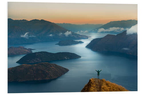 Print på skumplade Sunrise - Coromandel Peak - New Zealand - South Island