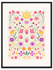 Gerahmter Kunstdruck Florale Symmetrie