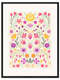 Plakat artystyczny premium w ramie Floral symmetry