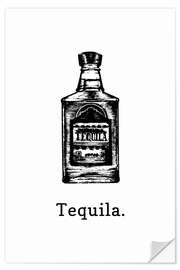 Selvklebende plakat Tequila flaske