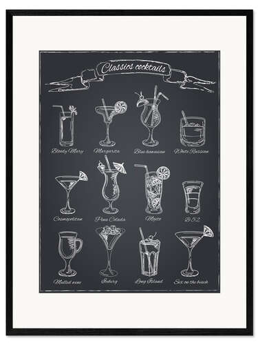 Framed art print Classic cocktails