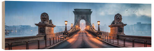 Wood print Chain Bridge in Budapest, Hungary