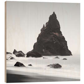 Wood print Reynisdrangar in Iceland I