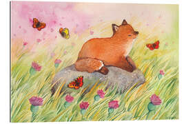 Gallery print Fox with butterflies