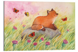 Magnettafel Fuchs mit Schmetterlingen